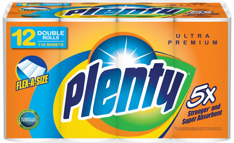 PLENTY TOWEL FLEX-A-SIZE ULTRA PREMIUM 110 SHEET/ 12 ROLLS