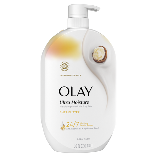 Olay Ultra Moisture Body Wash with Shea Butter, Vitamin B3 and Hyaluronic Blend, 35oz CASE PK 4