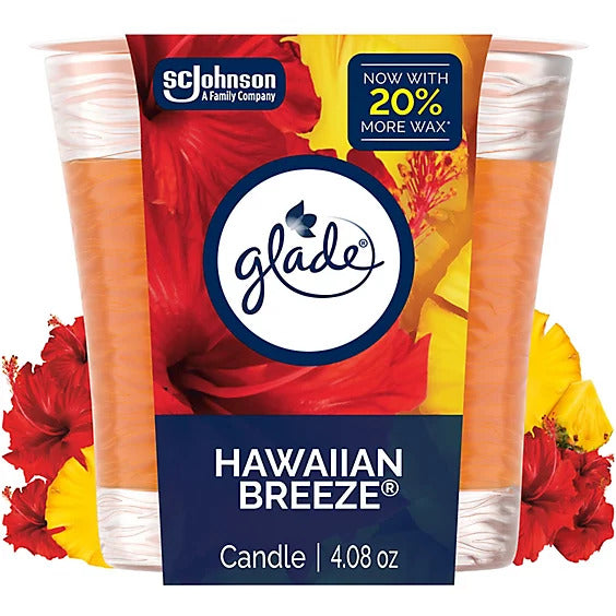 GLADE CANDLE HAWAIIAN BREEZE 4.08OZ/115.7G CASE PK 6