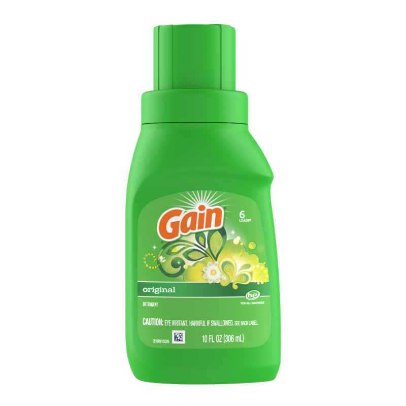 Gain Liquid Laundry Detergent, Original Scent, 10 fl oz, 6 loads CASE PK 12
