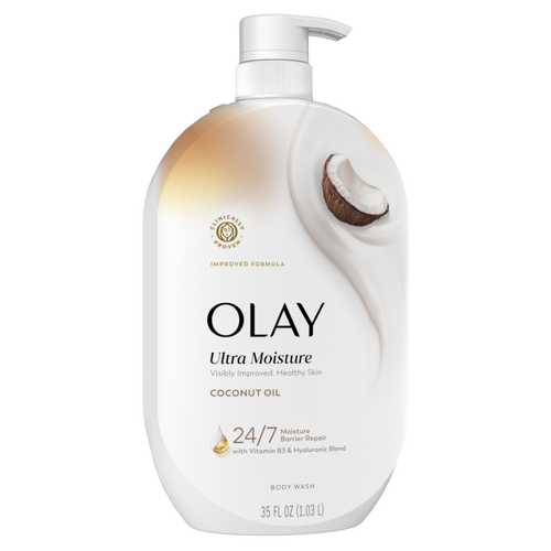 Olay Ultra Moisture Body Wash with Coconut Oil, Vitamin B3 and Hyaluronic Blend, 35oz CASE PK 4