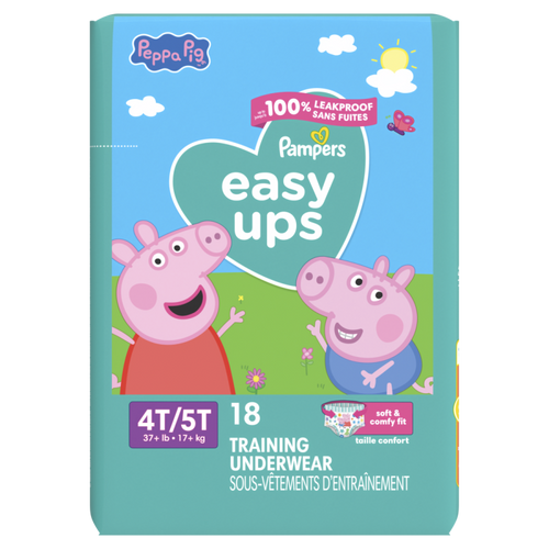 PAMPERS EASY UP 4-5T JUMBO GIRL 18 COUNT CASE PACK 4