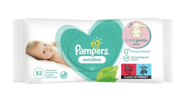 PAMPERS BABY WIPE SENSITIVE 52CT CASE PK 12