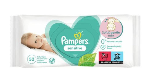 PAMPERS BABY WIPE SENSITIVE 52CT CASE PK 12